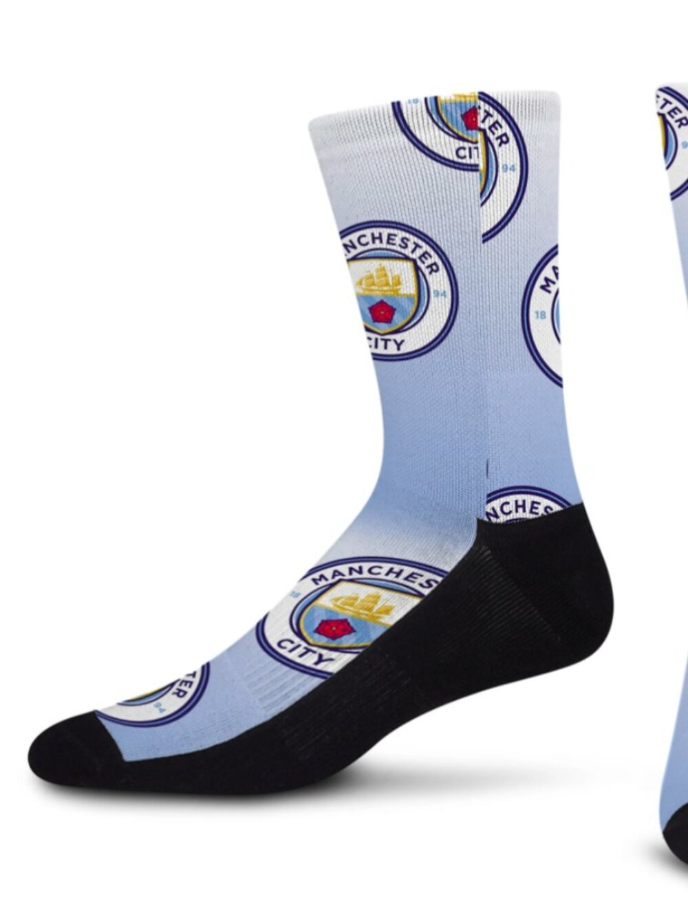 Manchester City FC Gradient Crew Socks Club Badge Soccer Football Fan Polyester
